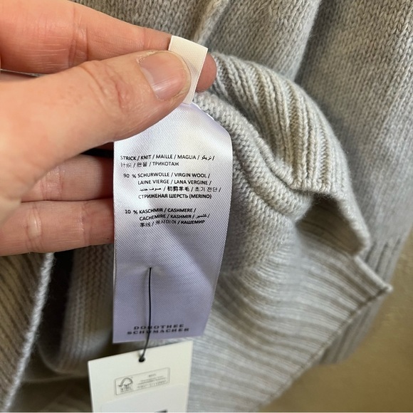 DOROTHEE SCHUMACHER Virgin Wool and Cashmere Cowl Neck Long Sweater - Picture 11 of 13